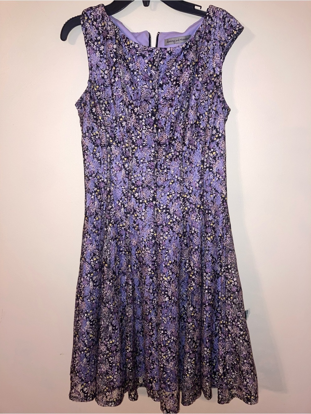 Danny & Nicole Lavender Floral Fit-and-Flare Dress